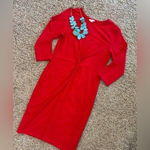 H&M cotton long sleeve knot dress